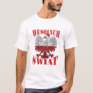 Wesolych Swiat Poolse kerstman Santa Hat T-shirt
