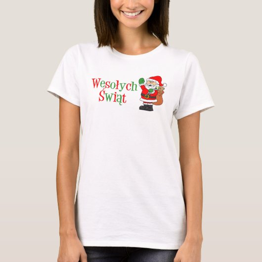 Wesolych Swiat Poolse kersttaart T-shirt (Voorkant)