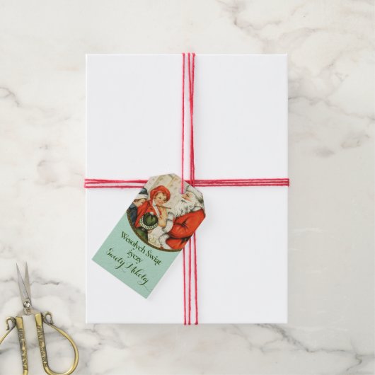 Wesołych Świąt Poolse Kinderen voor kerst met kers Cadeaulabel (Met Touw)