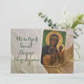 Wesołych świąt Religieuze Kerstkaart in het Pools Aankondiging (Staand voorkant)