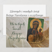 Wesołych świąt Religieuze Kerstkaart in het Pools Aankondiging (Voorkant / Achterkant)