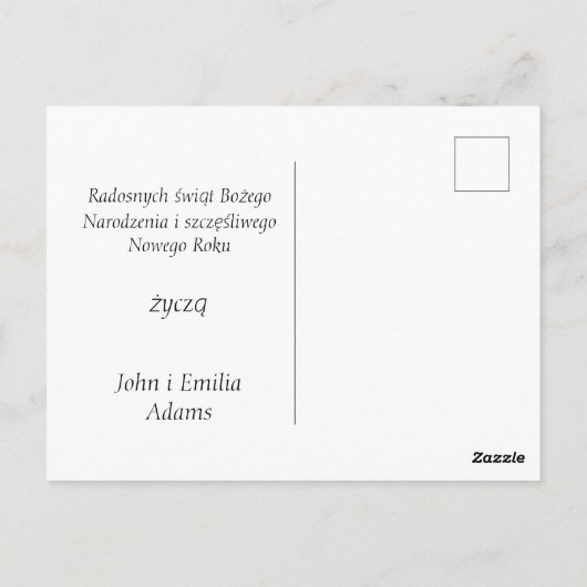 Wesołych świąt Religieuze Kerstkaart in het Pools Briefkaart (Achterkant)