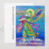 Wesołych świąt Religieuze Kerstmis Poolse Engel Aankondiging (Voorkant / Achterkant)