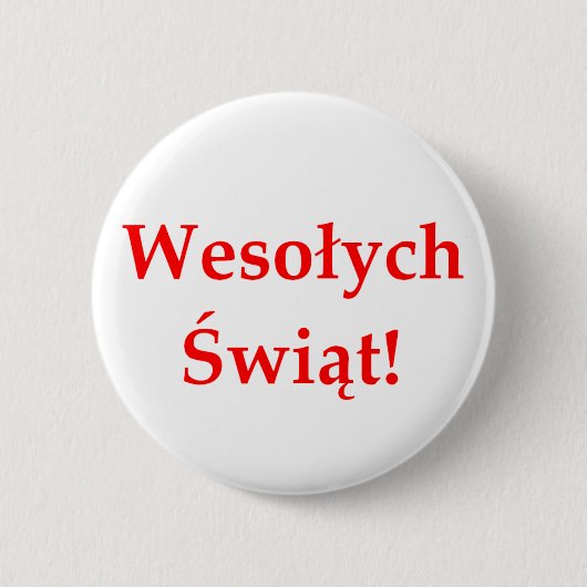 Wesolych Swiat Ronde Button 5,7 Cm (Voorkant)