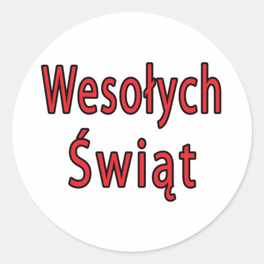 Wesolych Swiat Ronde Sticker (Voorkant)
