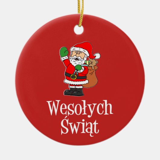 Wesolych Swiat Santa Ornament (Voorkant)