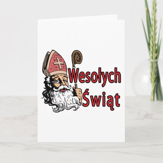 Wesolych Swiat St. Nicholas Feestdagen Kaart (Voorkant)