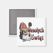 Wesolych Swiat St. Nicholas Magneet (Voorkant / Achterkant)