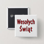 Wesolych Swiat Vierkante Button 5,1 Cm (Voorkant /achterkant)