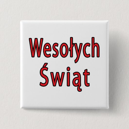 Wesolych Swiat Vierkante Button 5,1 Cm (Voorkant)