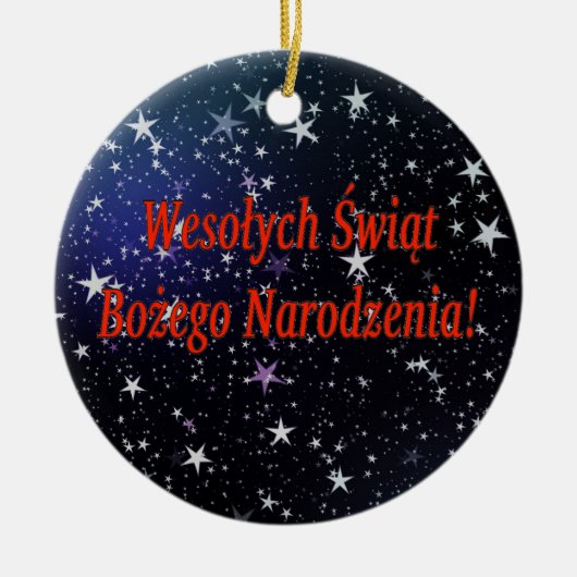 Wesołych Świąt ...! Vrolijk kerstfeest in het Pool Keramisch Ornament (Voorkant)