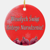 Wesołych Świąt ...! Vrolijk kerstfeest in het Pool Keramisch Ornament (Achterkant)