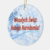 Wesołych Świąt ...! Vrolijk kerstfeest in het Pool Keramisch Ornament (Links)