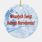 Wesołych Świąt ...! Vrolijk kerstfeest in het Pool Keramisch Ornament (Achterkant)