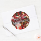 Wesołych Świąt ...! Vrolijk kerstfeest in het Pool Ronde Sticker (Envelop)