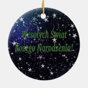 Wesołych Świąt ...! Vrolijk kerstfeest in Pools Keramisch Ornament