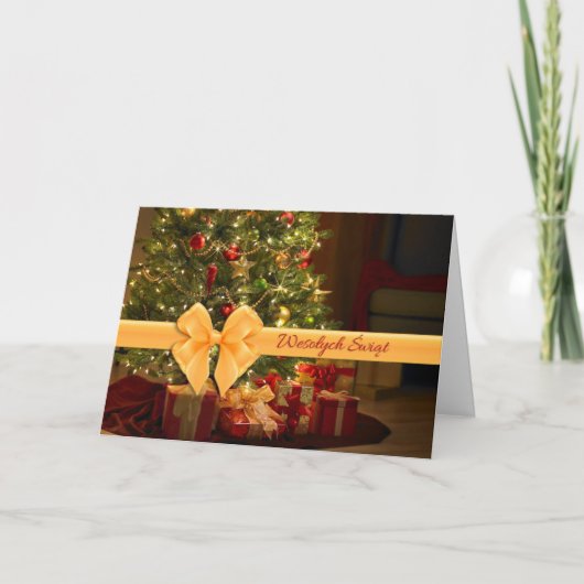 Wesolych Swiat - Vrolijke Kerstkaart Feestdagen Kaart (Voorkant)