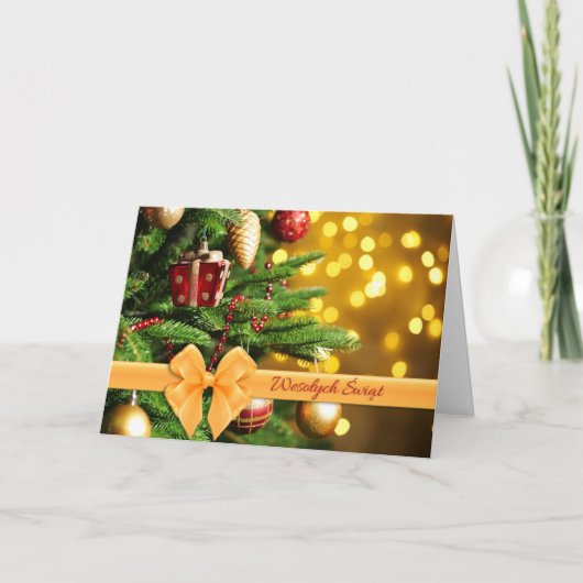 Wesolych Swiat - Vrolijke Kerstkaart Feestdagen Kaart (Voorkant)