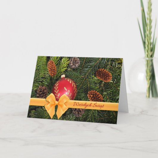 Wesolych Swiat - Vrolijke Kerstkaart Feestdagen Kaart (Voorkant)