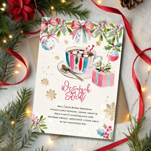 Wesołych świąt, życzenia feestdagenkaart