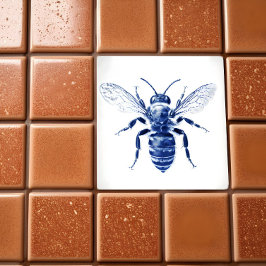 Wesp faux cyanotype - tegeltje