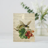 wesp florale kunst op woordenboekpagina briefkaart (Staand voorkant)