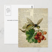 wesp florale kunst op woordenboekpagina briefkaart (Voorkant / Achterkant)