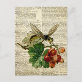 wesp florale kunst op woordenboekpagina briefkaart