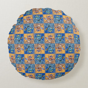 Wesp Patchwork Stijl Textielpatroon Rond Kussen