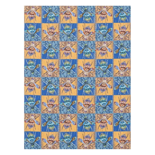 Wesp Patchwork Stijl Textielpatroon Tafelkleed (Voorkant)
