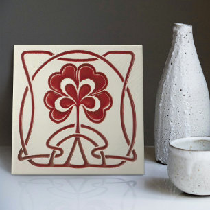 Wessel Art Nouveau Vintage Bloem Hartendecoratie Tegeltje