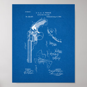 Wesson Revolving Fire Arm Patent - Blauwdruk Poster