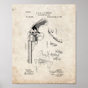 Wesson Revolving Fire Arm Patent - Oude look Poster