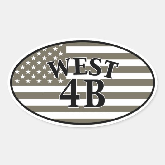 West 4B Ovale Sticker (Voorkant)
