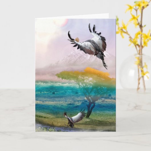 WEST AFRICA CROWNED CRANES SAVANAH LANDING KAART (Gele Bloem)