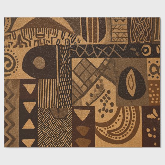 West African design elements in neutral colors Cadeaupapier (Vlak)