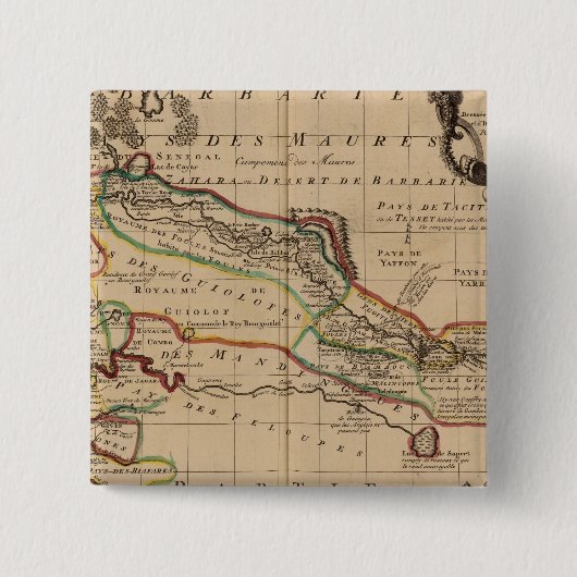 West-Afrika 3 Vierkante Button 5,1 Cm (Voorkant)