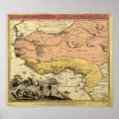 West-Afrika Antiek kaart 1743 Poster (Voorkant)