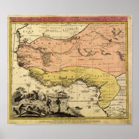West-Afrika Antiek kaart 1743 Poster (Voorkant)