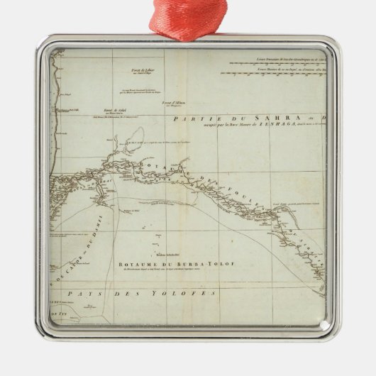 West-Afrika met geografische notities Metalen Ornament (Voorkant)