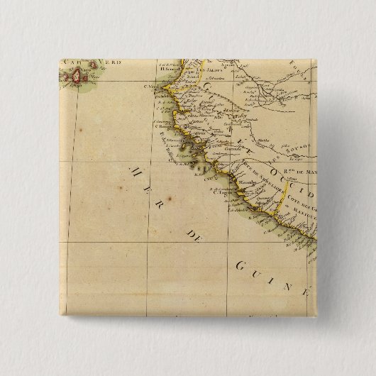 West-Afrika Vierkante Button 5,1 Cm (Voorkant)