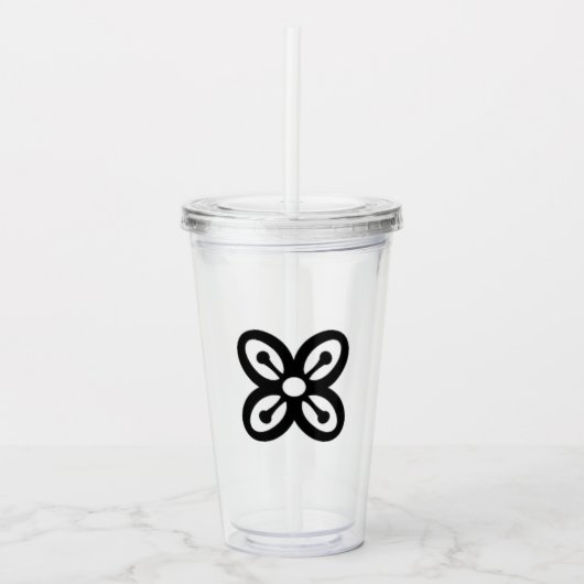 West-Afrikaans symbool (overvloed) Acryl Tumbler Acryl Drinkbeker (Voorkant)