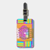 West-Afrikaanse geïnspireerde paasmand en eieren k Bagagelabel (Voorkant verticaal)