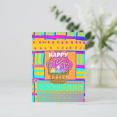 West-Afrikaanse geïnspireerde paasmand en eieren k Feestdagenkaart (Staand voorkant)