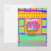 West-Afrikaanse geïnspireerde paasmand en eieren k Feestdagenkaart (Voorkant / Achterkant)