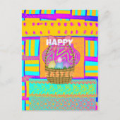 West-Afrikaanse geïnspireerde paasmand en eieren k Feestdagenkaart (Voorkant)