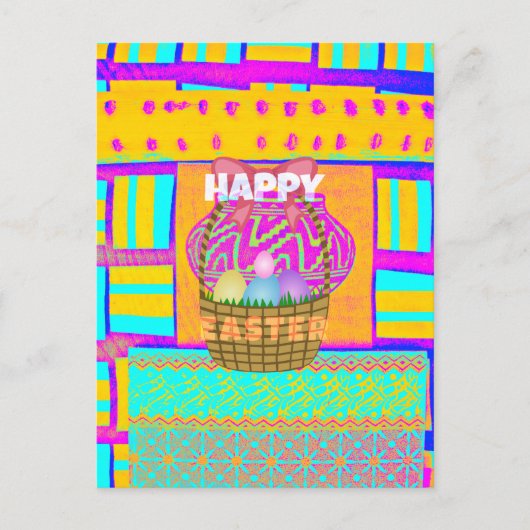 West-Afrikaanse geïnspireerde paasmand en eieren k Feestdagenkaart (Voorkant)