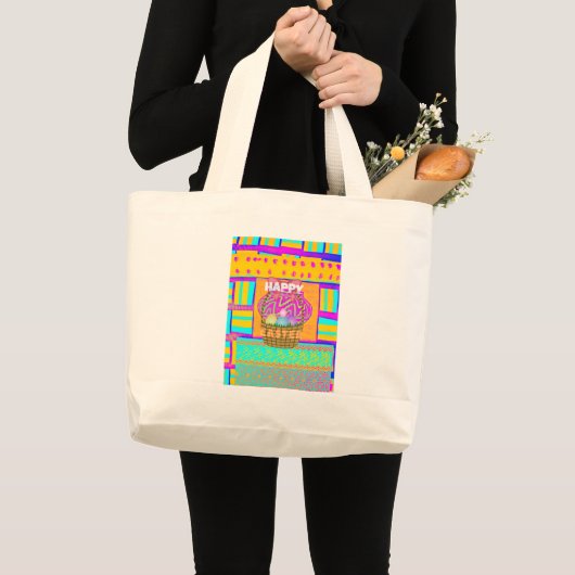 West-Afrikaanse geïnspireerde paasmand en eieren k Grote Tote Bag (Voorkant (product))