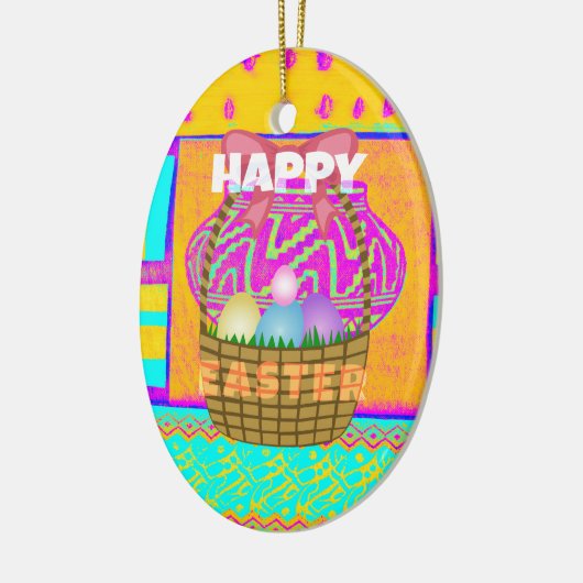 West-Afrikaanse geïnspireerde paasmand en eieren k Keramisch Ornament (Links)