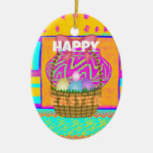 West-Afrikaanse geïnspireerde paasmand en eieren k Keramisch Ornament (Voorkant)
